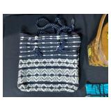 Collection of 3 Handbags: Woven Shoulder Bag, Jamaica Pouch, and Vintage Funspree Basket Purse