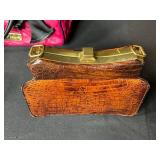 Collection of 3 Designer Handbags Including Betsey Johnson, Louis Vuitton (no tags or lining), and Crocodile Pattern Purse