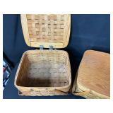 Set of 2 Woven Picnic Baskets with Assorted Glassware and Mugs