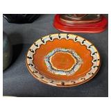 Pottery Vase w Bold Dip & Collection of Vintage Decorative Vases, Figurines, and Bowls