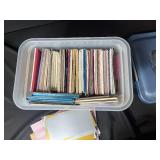 Large Collection of Designer and Specialty Paper Sample Books in Storage Bin