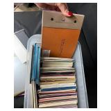 Large Collection of Designer and Specialty Paper Sample Books in Storage Bin
