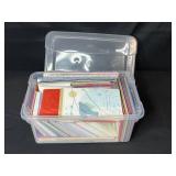 Large Collection of Assorted Stationery Paper and Envelopes in Storage Box