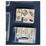 Collection of Wood Mounted Rubber Stamps for Crafting and Card Making