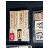 Collection of Wood Mounted Rubber Stamps for Crafting and Card Making