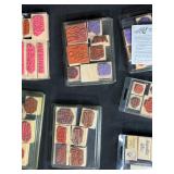 Collection of Wood Mounted Rubber Stamps for Crafting and Card Making