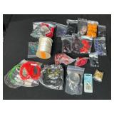 Collection of Jewelry Making Supplies with Cords, Beads, Clasps, and Findings