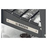 O - Breeo Outdoor Patio Set with 4 Adirondack Chairs, Fire Pit and Wood Storage Table