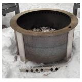 O - Breeo Outdoor Patio Set with 4 Adirondack Chairs, Fire Pit and Wood Storage Table