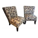 U - Pair of H. M. Richards Patterned Accent Chairs