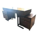 ML - Aspenhome Desk with Two File Cabinets