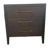 U - Pair of Stylish 3-Drawer Nightstands with Metal Handles