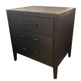 U - Pair of Stylish 3-Drawer Nightstands with Metal Handles