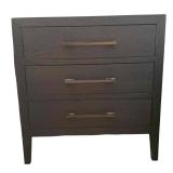 U - Pair of Stylish 3-Drawer Nightstands with Metal Handles