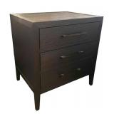 U - Pair of Stylish 3-Drawer Nightstands with Metal Handles