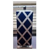 U - Pair of Safavieh Table Lamps with Blue and White Lattice Design