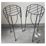 G - Pair of Tall Metal Plant Stands