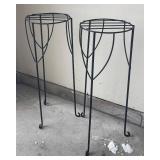 G - Pair of Tall Metal Plant Stands