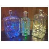LL  - Set of 3 Decorative Glass Bottles with LED String Lights