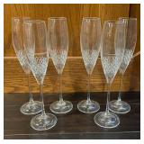 LL  - Set of 6 Vera Wang for Wedgwood Crystal Champagne Flutes