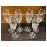 LL  - Set of 6 Vera Wang for Wedgwood Crystal Champagne Flutes