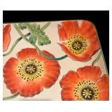 LL  - Clay Art Hand Painted Poppies Serving Set