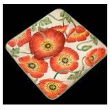 LL  - Clay Art Hand Painted Poppies Serving Set