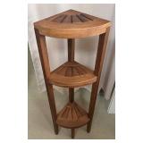 U - Tall Wooden 3-Tier Corner Shelf