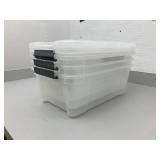 Stackable Clear Storage Bins (Set of 3)