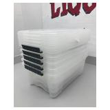 Stackable Clear Plastic Storage Bins (Set of 5)