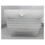 Stackable Clear Plastic Storage Bins (Set of 5)