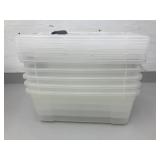 Stackable Clear Plastic Storage Bins (Set of 5)