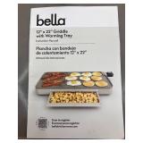Bella 12" x 22" Griddle with Warming Tray
