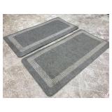 Pair of Decorative Gray Comfort Kitchen Mats