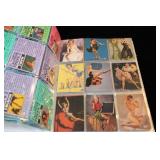 Collection of Vintage Pin-Up Art Trading Cards in Binder