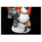 Norman Rockwell Porcelain Figurine Winter Snow Sculpture Four Seasons