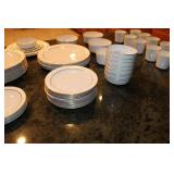 Large Assorted Dinnerware Collection with Noritake China and Glass Snack Sets