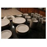Large Assorted Dinnerware Collection with Noritake China and Glass Snack Sets