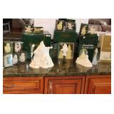 Large Collection of Snowbabies Figurines with Boxes and Waterglobe