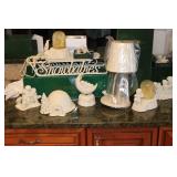Department 56 Snowbabies Figurine Collection with Display Sled and Lamp