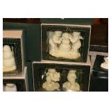 Lot of Department 56 Snowbabies Figurines with Candlelight Trees and Boxes