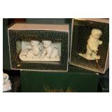 Lot of Department 56 Snowbabies Figurines with Candlelight Trees and Boxes