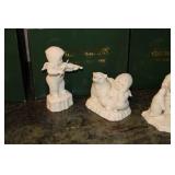 Lot of Department 56 Snowbabies Figurines with Candlelight Trees and Boxes