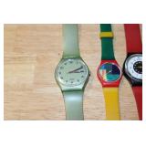 Collection of 5 Swatch Watches Including Space Dreams and Club Watch 99