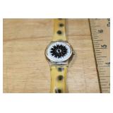 Swatch GK275 Migraine Analog Wristwatch with Yellow Polka Dot Band