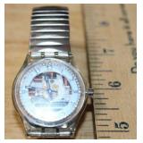 Swatch Blue Through SLK110C Skeleton Watch with Stretch Band