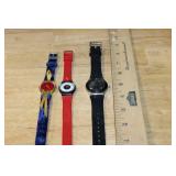 Set of 3 Swatch Watches Including Black Flower Design