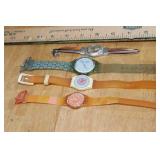 Collection of 4 Vintage Swatch Wristwatches Assorted Designs
