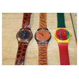 Set of 3 Swatch Skin Print Watches Assorted Designs