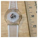 Swatch Jelly on Jelly Transparent Wristwatch with White Band